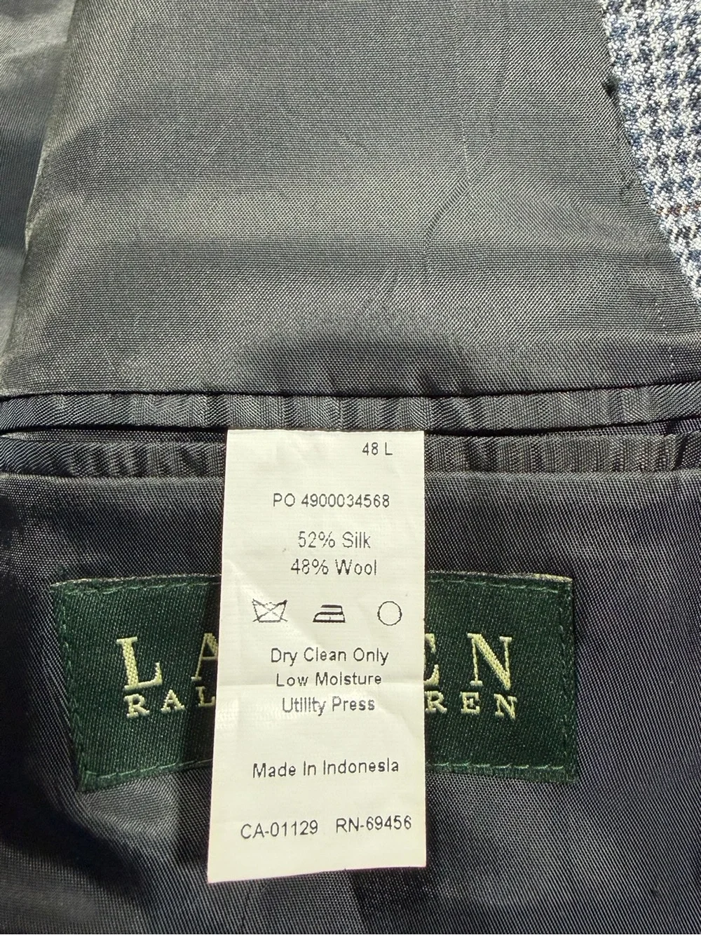 Ralph Lauren Gray-Blue Micro-Check Suit Jacket W